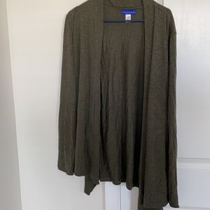 Simply Styled olive green open cardigan EUC